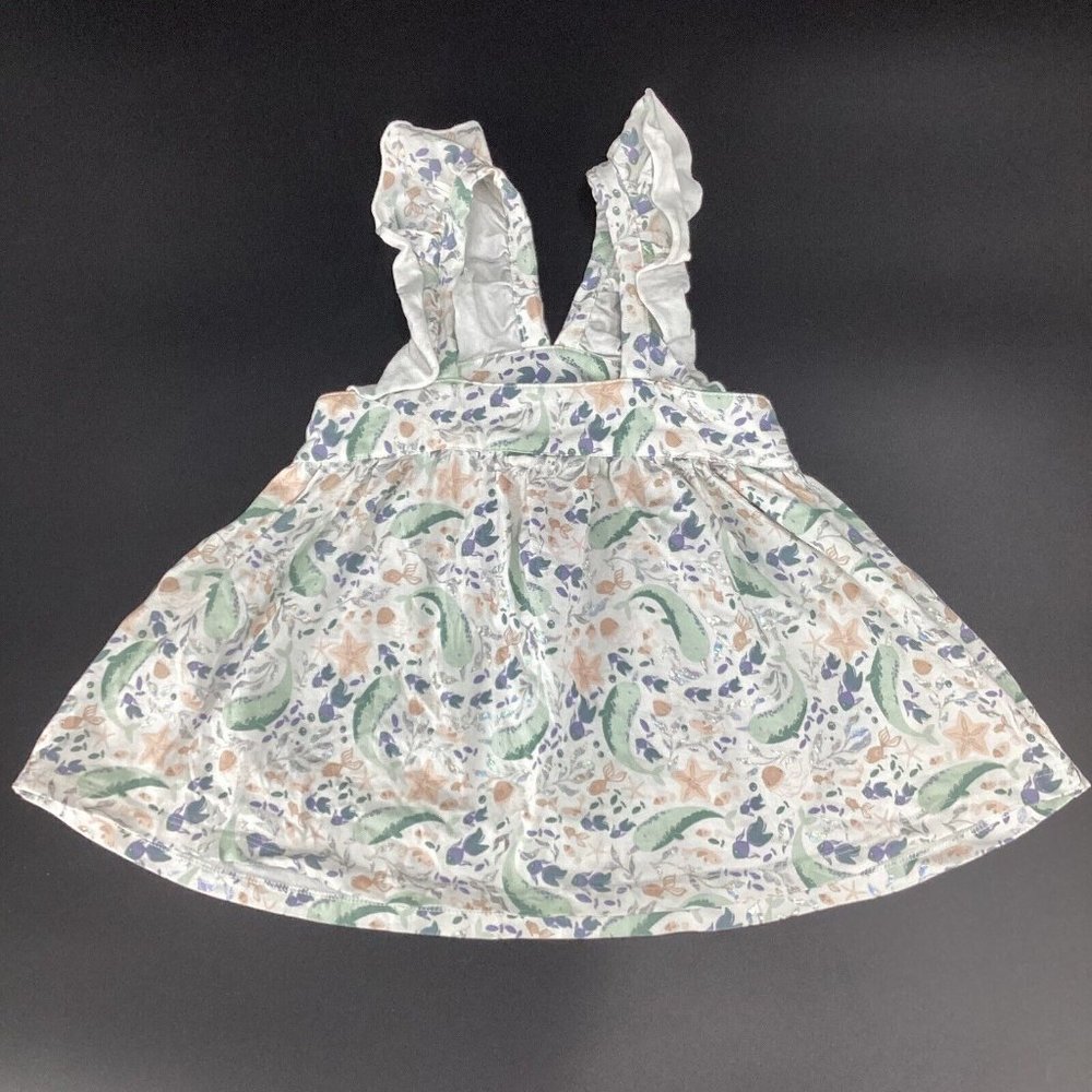Tommy Bahama Girl Sz 4T Ruffle Narwals Metallic Strap Bohemian Top Green Silver